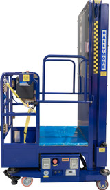 Ballymore Safety Products PS-12 - Ballymore Personnel Lift: Push-Around, Battery, 650 lb Load Capacity, 7 ft 10 in Closed Height, 6 in 