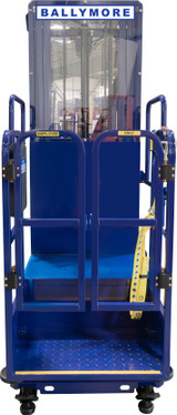 Ballymore Safety Products Ballymore Personnel Lift: Push-Around, Battery, 650 lb Load Capacity, 7 ft 10 in Closed Height 