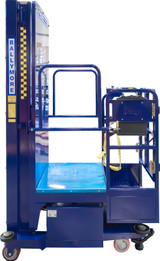 Ballymore Safety Products PS-15S - Ballymore Personnel Lift: Push-Around, Battery, 650 lb Load Capacity, 7 ft 6 in Closed Height, 6 in 