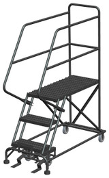 Ballymore Safety Products Single Entry Work Platforms, 3 Step, 33" Wide Base, 36" Deep Platform, Serrated Tread 