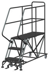Ballymore Safety Products Single Entry Work Platforms, 3 Step, 33" Wide Base, 48" Deep Platform, Serrated Tread 