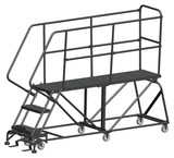 Ballymore Safety Products Single Entry Work Platforms, 3 Step, 33" Wide Base, 72" Deep Platform, Serrated Tread 