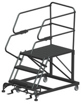 Ballymore Safety Products Single Entry Work Platforms, 3 Step, 38" Wide Base, 36" Deep Platform, Serrated Tread 