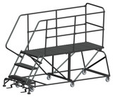 Ballymore Safety Products Single Entry Work Platforms, 3 Step, 38" Wide Base, 72" Deep Platform, Serrated Tread 