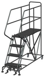 Ballymore Safety Products Single Entry Work Platforms, 4 Step, 33" Wide Base, 48" Deep Platform, Serrated Tread 