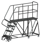 Ballymore Safety Products Single Entry Work Platforms, 4 Step, 33" Wide Base, 60" Deep Platform, Serrated Tread 