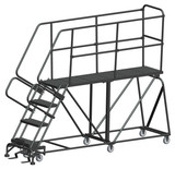Ballymore Safety Products Single Entry Work Platforms, 4 Step, 33" Wide Base, 72" Deep Platform, Serrated Tread 