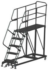 Ballymore Safety Products Single Entry Work Platforms, 5 Step, 33 In Wide Base, 60 in Deep Platform, Serrated Tread 