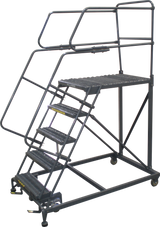 Ballymore Safety Products Single Entry Work Platforms, 5 Step, 38 In Wide Base, 36 in Deep Platform, Serrated Tread 