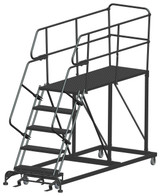 Ballymore Safety Products Single Entry Work Platforms, 5 Step, 38 In Wide Base, 72 in Deep Platform, Serrated Tread 