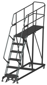 Ballymore Safety Products Single Entry Work Platforms, 6 Step, 33 In Wide Base, 72 in Deep Platform, Serrated Tread 