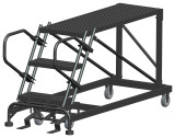 Ballymore Safety Products Single Entry Work Platforms, 3 Step, No Rails, 33" Wide Base, 48" Deep Platform, Serrated Tread 