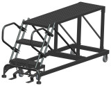 Ballymore Safety Products Single Entry Work Platforms, 3 Step, No Rails, 33" Wide Base, 60" Deep Platform, Serrated Tread 