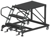 Ballymore Safety Products Single Entry Work Platforms, 3 Step, No Rails, 38" Wide Base, 36" Deep Platform, Serrated Tread 