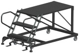 Ballymore Safety Products Single Entry Work Platforms, 3 Step, No Rails, 38" Wide Base, 48" Deep Platform, Serrated Tread 