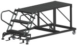 Ballymore Safety Products Single Entry Work Platforms, 3 Step, No Rails, 38" Wide Base, 60" Deep Platform, Serrated Tread 