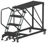 Ballymore Safety Products Single Entry Work Platforms, 4 Step, No Rails, 33" Wide Base, 48" Deep Platform, Serrated Tread 