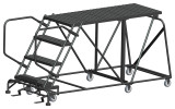 Ballymore Safety Products Single Entry Work Platforms, 4 Step, No Rails, 38" Wide Base, 60" Deep Platform, Serrated Tread 