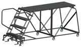 Ballymore Safety Products Single Entry Work Platforms - Without Handrails, 4 Step, 38 In Wide Base, 72 in Deep Platform, Serrated Tread 