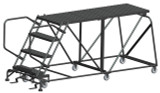 Ballymore Safety Products Single Entry Work Platforms - Without Handrails, 4 Step, 38 In Wide Base, 72 in Deep Platform, Serrated Tread 