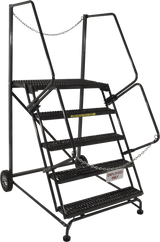 Ballymore Safety Products Truck/Dock Access Ladder, 50° Slope, 5 Step, 44" Wide Base, 21" Deep Top Step, Serrated Tread 
