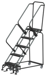 Ballymore Safety Products 50 Degree Slope Walk Down Ladders, 5 Step, 24 In Wide Base, 14 in Deep Top Step, Serrated Tread, Setup 