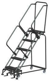 Ballymore Safety Products 50 Degree Slope Walk Down Ladders, 5 Step, 24 In Wide Base, 14 in Deep Top Step, Perforated Tread 