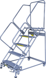 Ballymore Safety Products 50 Degree Slope Walk Down Ladders, 50° Slope, 5 Step, 32" Wide Base, 14" Deep Top Step, Expanded Metal Tread, Setup 