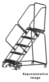 Ballymore Safety Products 50 Degree Slope Walk Down Ladders, 6 Step, 32 In Wide Base, 21 in Deep Top Step, Abrasive Mat Tread, Setup 