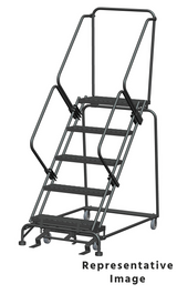 Ballymore Safety Products 50 Degree Slope Walk Down Ladders, 6 Step, 32 In Wide Base, 21 in Deep Top Step, Expanded Metal Tread 