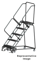 Ballymore Safety Products 50 Degree Slope Walk Down Ladders, 6 Step, 32 In Wide Base, 14 in Deep Top Step, Abrasive Mat Tread 