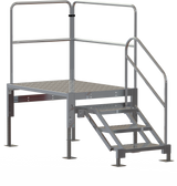 Tri-Arc Work Platform: 3 to 4 Steps, 28 in to 35 in, 43 1/2 in Platform Wd, 60 in Platform Dp, Gray 