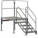 Tri-Arc Work Platform: 3 to 4 Steps, 28 in to 35 in, 43 1/2 in Platform Wd, 60 in Platform Dp, Gray 