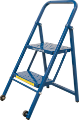Ballymore Safety Products Thin Line Ladder, 50° Incline, 2 Step, 21 in Wide Base, 10 in Deep Top Step, Perforated Tread 
