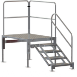 Tri-Arc Work Platform: 2 to 3 Steps, 25 1/2 in to 34 in, 43 1/2 in Platform Wd, 60 in Platform Dp 