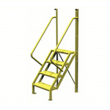 Tri-Arc U-Design 4 Step Crossover Ladder: 50° Incline, 1,000 Lb Load Capacity, Steel, Perforated, 92" Overall Height, 30" Overall Width 