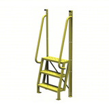 Tri-Arc U-Design 3 Step Crossover Ladder: 75° Incline, 1,000 Lb Load Capacity, Steel, Perforated, 82" Overall Height, 30" Overall Width 