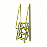 Tri-Arc U-Design 4 Step Crossover Ladder: 75° Incline, 1,000 Lb Load Capacity, Steel, Perforated, 92" Overall Height, 30" Overall Width 