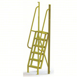 Tri-Arc U-Design 6 Step Crossover Ladder: 75° Incline, 1,000 Lb Load Capacity, Steel, Serrated, 102" Overall Height, 30" Overall Width 