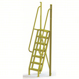 Tri-Arc U-Design 7 Step Crossover Ladder: 75° Incline, 1,000 Lb Load Capacity, Steel, Serrated, 112" Overall Height, 30" Overall Width 