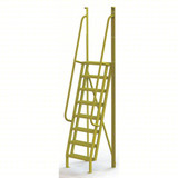 Tri-Arc U-Design 8 Step Crossover Ladder: 75° Incline, 1,000 Lb Load Capacity, Steel, Perforated, 122" Overall Height, 30" Overall Width 