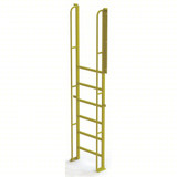 Tri-Arc U-Design 7 Rung Crossover Ladder: 1,000 Lb Load Capacity, Steel, Perforated, 112 In Overall Height, 30 In Overall Wide 