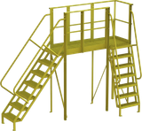  Tri-Arc U-Design Turn Platform: 1,000 Lb Load Capacity, Steel, Serrated, 112 In Overall Height, 70 In Platform Height 