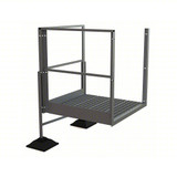  Tri-Arc Turn Platform: 17 1/2 in Vertical Clearance, 62 in Overall Height, Serrated, 40 in Platform Lg 