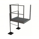  Tri-Arc Turn Platform: 37 1/2 in Vertical Clearance, 82 in Overall Height, Serrated, 40 in Platform Lg 