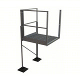  Tri-Arc Turn Platform: 47 1/2 in Vertical Clearance, 92 in Overall Height, Serrated, 40 in Platform Lg 