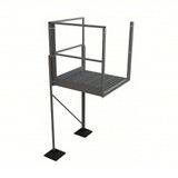  Tri-Arc Turn Platform: 57 1/2 in Vertical Clearance, 102 in Overall Height, Serrated, 40 in Platform Lg 