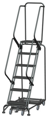 Ballymore Safety Products Weight Actuated All Directional Ladders, Weight Actuated, All Directional, 6 Step, 24 In Wide Base, 14 in Deep Top Step, Perforated Tread 