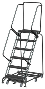 Ballymore Safety Products Weight Actuated All Directional Ladders, Weight Actuated, All Directional, 6 Step, 32 In Wide Base, 14 in Deep Top Step, Perforated Tread, Setup 