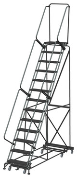 Ballymore Safety Products Weight Actuated All Directional Ladders, Weight Actuated, All Directional, 13 Step, 40 In Wide Base, 14 in Deep Top Step, Serrated Tread 